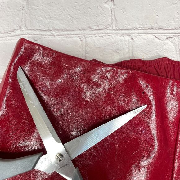 Eloquii Women Faux Leather A-Line Patent Red Skirt Zipper Plus Size 22 M273 -15 - Picture 3 of 16